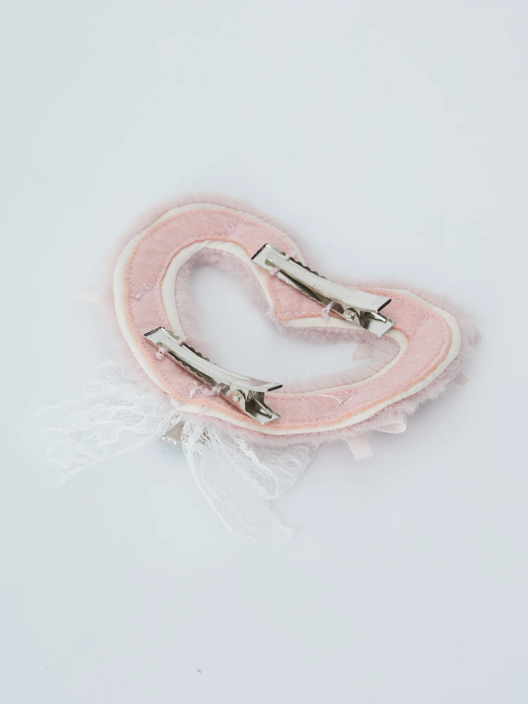 ファーのハートピン - Ank Rouge(アンクルージュ)のヘッドアクセ