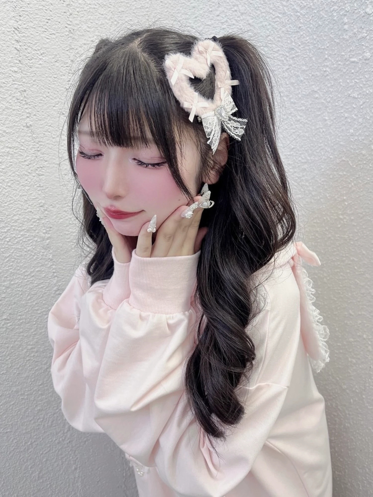 ファーのハートピン - Ank Rouge(アンクルージュ)のヘッドアクセ