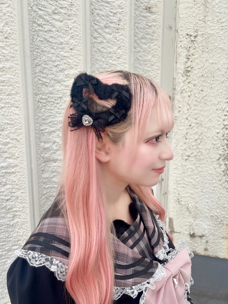 ファーのハートピン - Ank Rouge(アンクルージュ)のヘッドアクセ