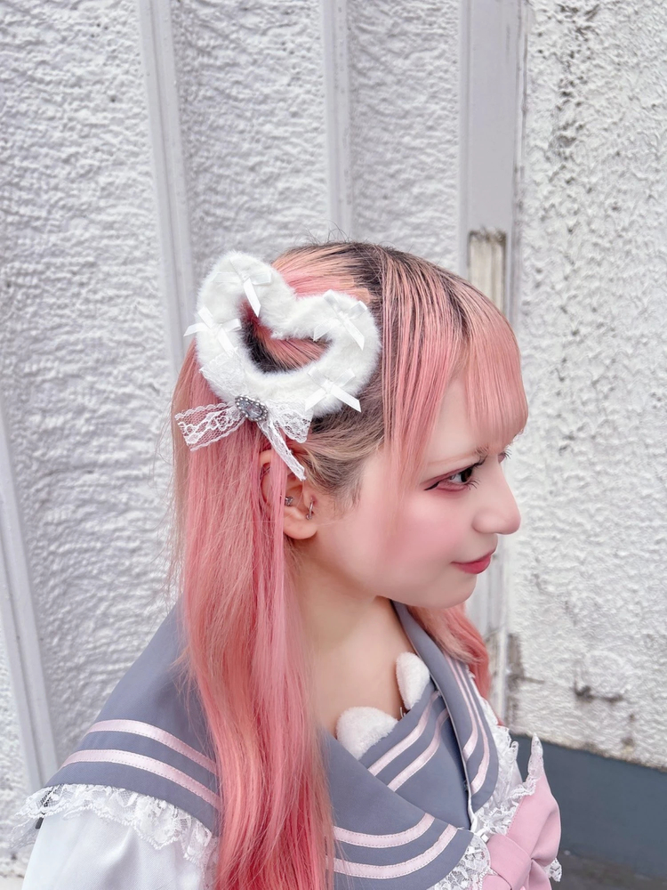 ファーのハートピン - Ank Rouge(アンクルージュ)のヘッドアクセ
