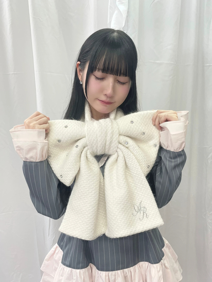 キラキラおリボンストール(ホワイト)