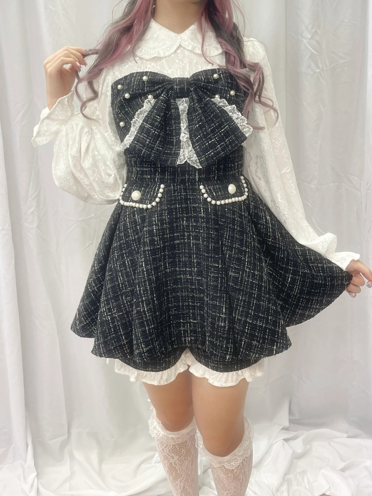 お姫様に】おリボンキラキラツイードセットアップ - Ank Rouge(アン