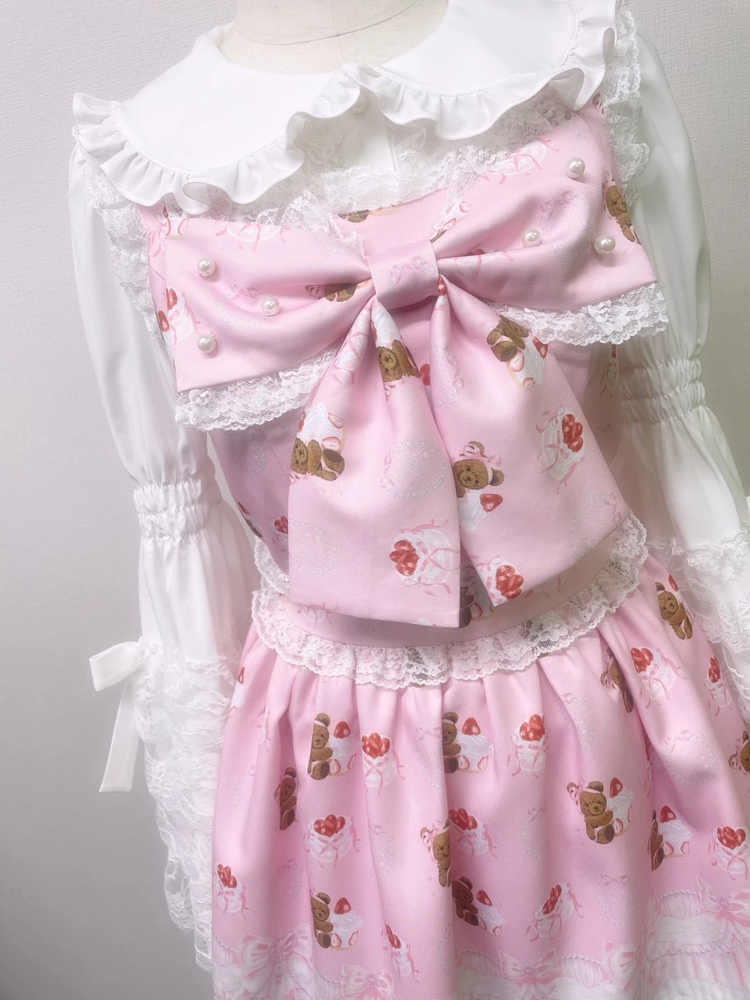 AnkRouge くまちゃん キラキラ ツイード ポンチョ ピンクAnkRougeアン