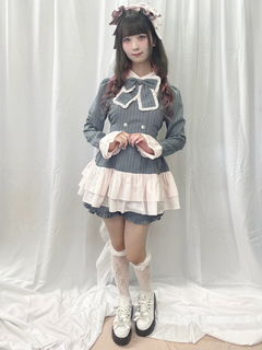 お嬢様ストライプセットアップ