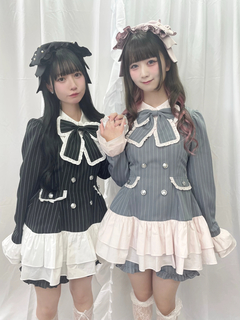 お嬢様ストライプセットアップ