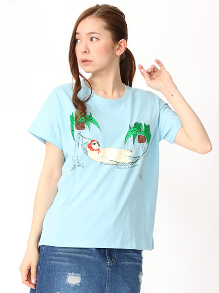 ヤシの木ハンモックTシャツ