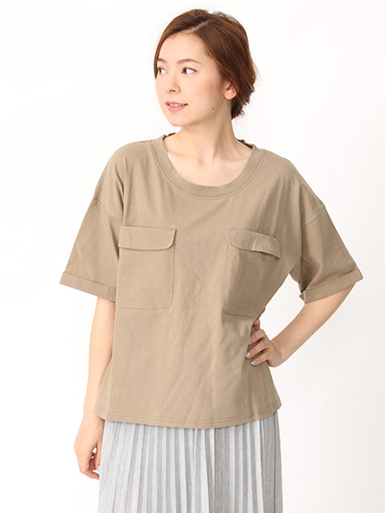 フラップポケットワイドTシャツ