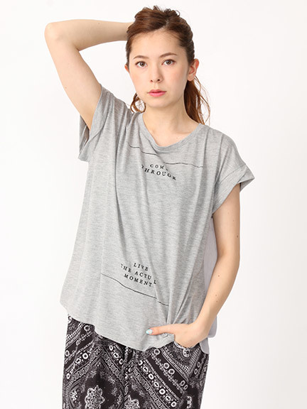 シフォン切り替えロゴTシャツ