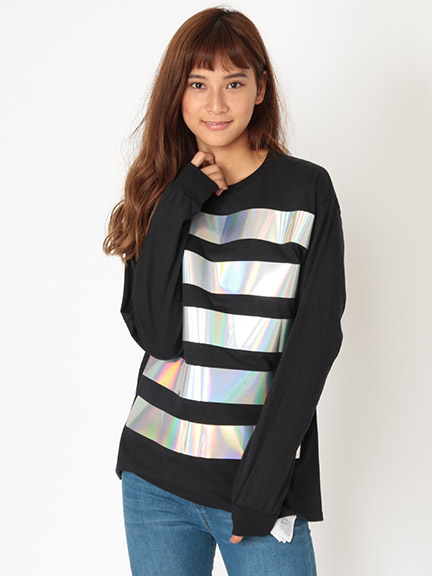 GILDANオーロラボーダーロングTシャツ