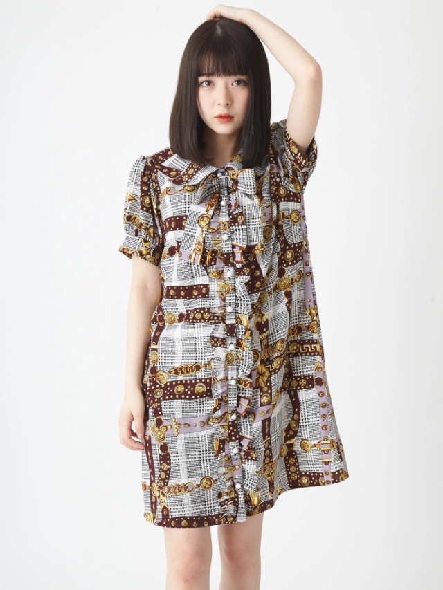スカーフプリントシャツワンピース - Jamie エーエヌケー(ジェイミー  