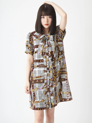 スカーフプリントシャツワンピース - Jamie エーエヌケー(ジェイミー