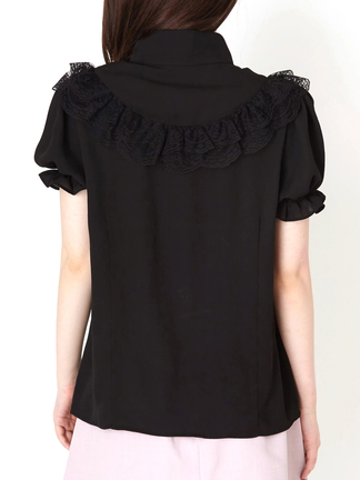 レース切り替えハイネックブラウス - Jamie エーエヌケー(ジェイミー