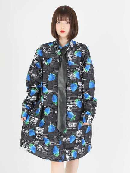 毒イチゴプリントBigシャツ - Jamie エーエヌケー(ジェイミーエー 