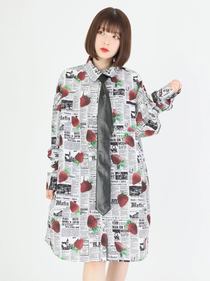 毒イチゴプリントBigシャツ - Jamie エーエヌケー(ジェイミーエー 