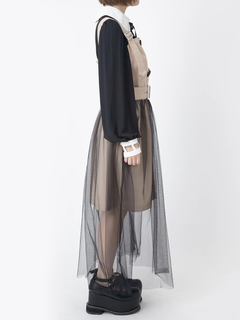 チュール切り替えトレンチチュールスカート