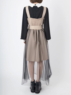 チュール切り替えトレンチチュールスカート