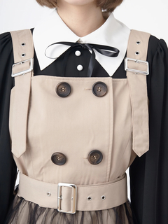 チュール切り替えトレンチチュールスカート