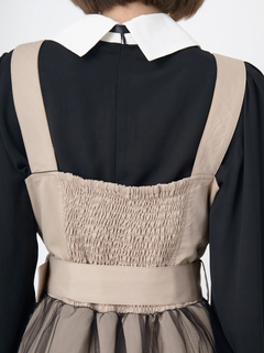 チュール切り替えトレンチチュールスカート