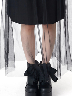 チュール切り替えトレンチチュールスカート