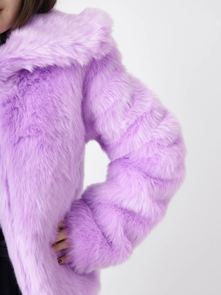 アニードーレ⭐️2WAYアンゴラ73％ミンクファー付き／紫 ファーコート - Jamie エーエヌケー(ジェイミーエーエヌケー)のコート