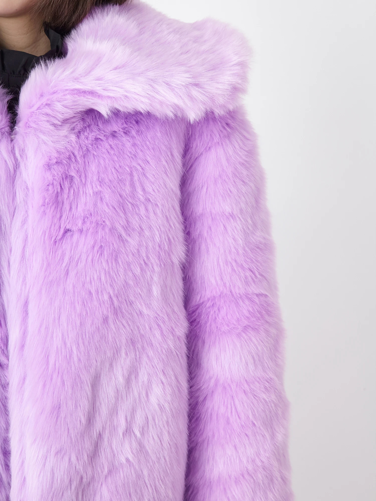 アニードーレ⭐️2WAYアンゴラ73％ミンクファー付き／紫 ファーコート - Jamie エーエヌケー(ジェイミーエーエヌケー)のコート