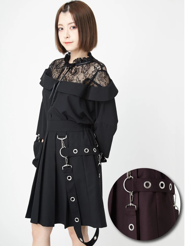 ハトメハーネスプリーツスカート Jamie エーエヌケー ジェイミーエーエヌケー のスカート ファッション通販 Ailand アイランド