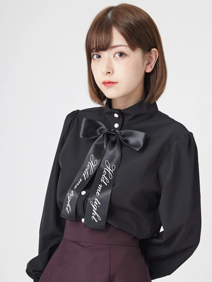ロングリボンブラウス(ホワイト)