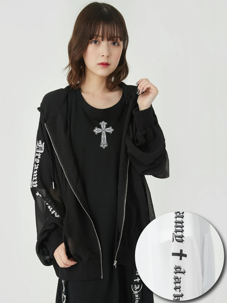 ゴシックプリントジョーゼットパーカー - Jamie エーエヌケー
