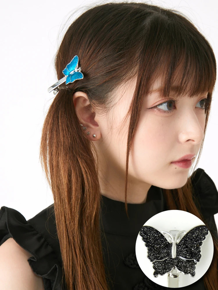 バタフライヘアピン(ブルー)