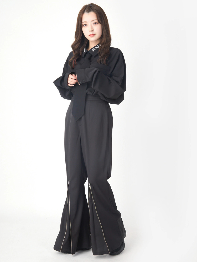 ZIPフレアパンツ - Jamie エーエヌケー(ジェイミーエーエヌケー)の