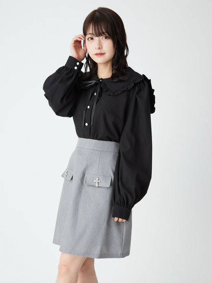 クロスモチーフ台形SK(グレー)