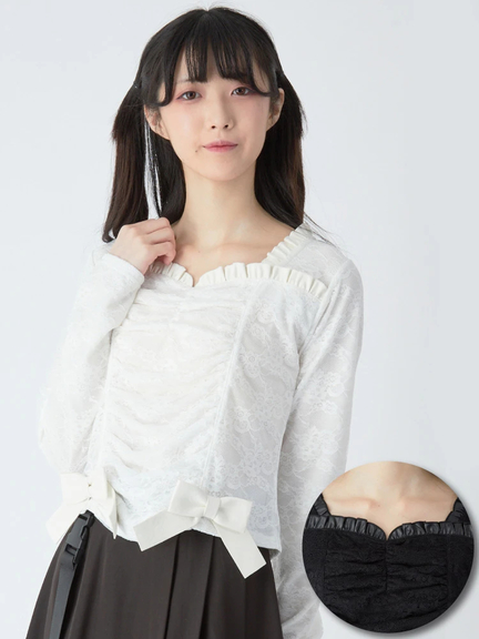 コケティッシュレースTOPS(ホワイト)