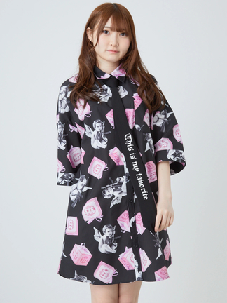 jamieエーエヌケー　シャツ エンジェルリボンプリントBigシャツ - Jamie エーエヌケー(ジェイミー