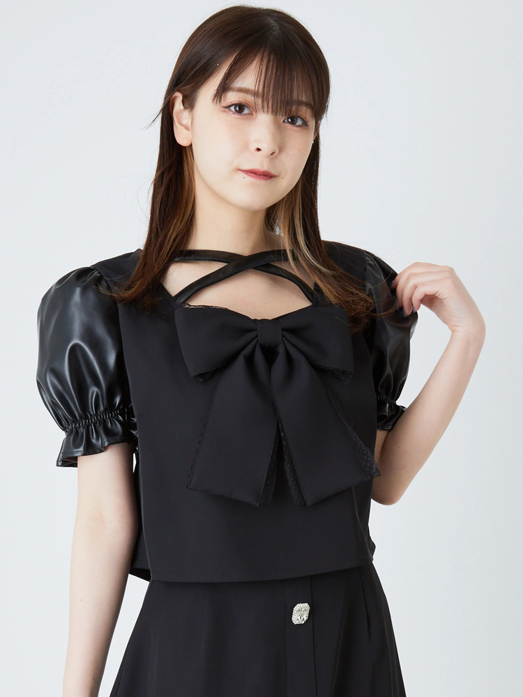 Jamie エーエヌケーフリルたっぷりビッグTシャツ未使用水色リボン