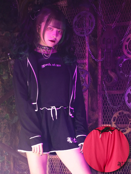 配色カットショートパンツ(ピンク)