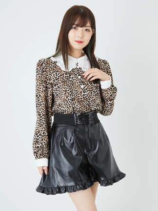 コルセットベルト付き合皮キュロット - Jamie エーエヌケー(ジェイミー