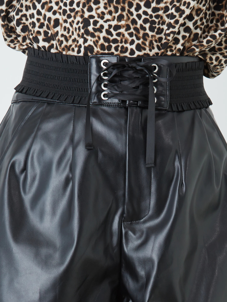 コルセットベルト付き合皮キュロット - Jamie エーエヌケー(ジェイミー