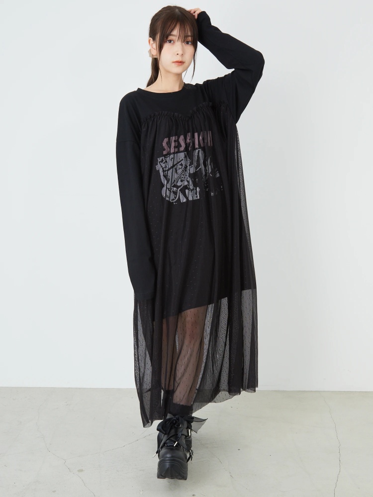 ロックプリントチュールマキシワンピース Jamie エーエヌケー ジェイミーエーエヌケー のマキシワンピ ファッション通販 Ailand アイランド ロックプリントチュールマキシワンピース Jamie エーエヌケー ジェイミーエーエヌケー のマキシワンピ ファッション通販 Ailand アイランド