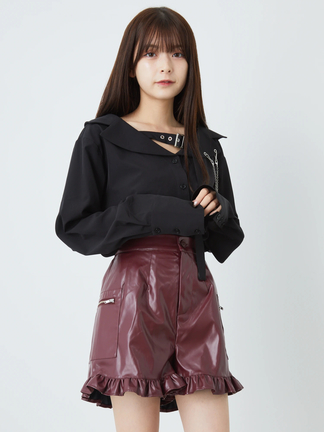 00s 希少 na+h 3点セット ガーター&ショーパン&レッグカバー 合皮 合皮キュロット - Jamie エーエヌケー(ジェイミーエーエヌケー
