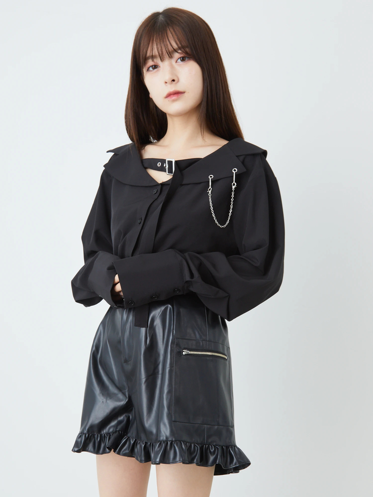 00s 希少 na+h 3点セット ガーター&ショーパン&レッグカバー 合皮 合皮キュロット - Jamie エーエヌケー(ジェイミーエーエヌケー
