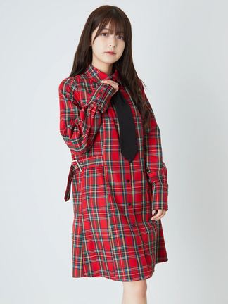 ネクタイチェックワンピース - Jamie エーエヌケー(ジェイミーエー