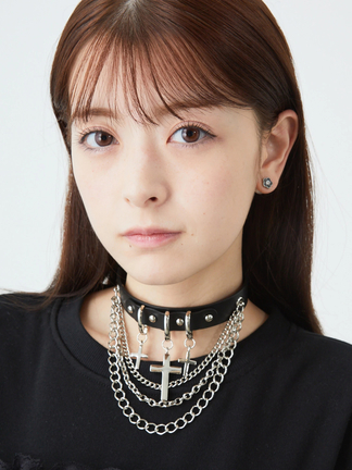 クロス合皮チョーカー - Jamie エーエヌケー(ジェイミーエーエヌケー