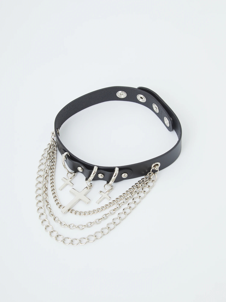 クロス合皮チョーカー - Jamie エーエヌケー(ジェイミーエーエヌケー