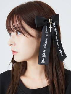 ゴシックブラックストーンリボンバレッタSET