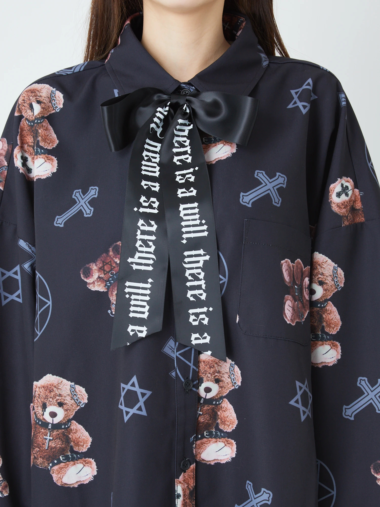 【新品】Jamie エーエヌケー　病みかわくまプリントBigシャツ