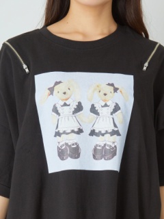 ゴスロリうさぎプリントBigTe
