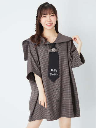 Aimeine エメイン　サイドシェイプセーラーカラーシャツ ネクタイセーラーシャツOP - Jamie エーエヌケー(ジェイミーエー