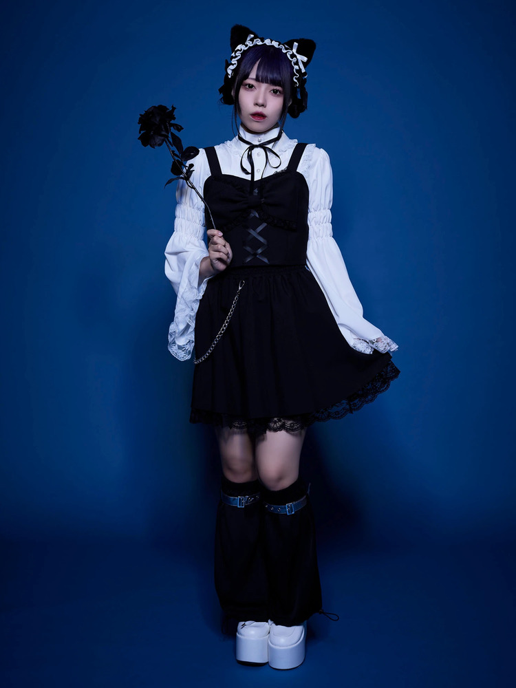 ミモザAnneFontaineアンフォンテーヌ フリルブラウス ジャケット ALBAH Moon White Sheer Net Pullover Blouse With Alternating