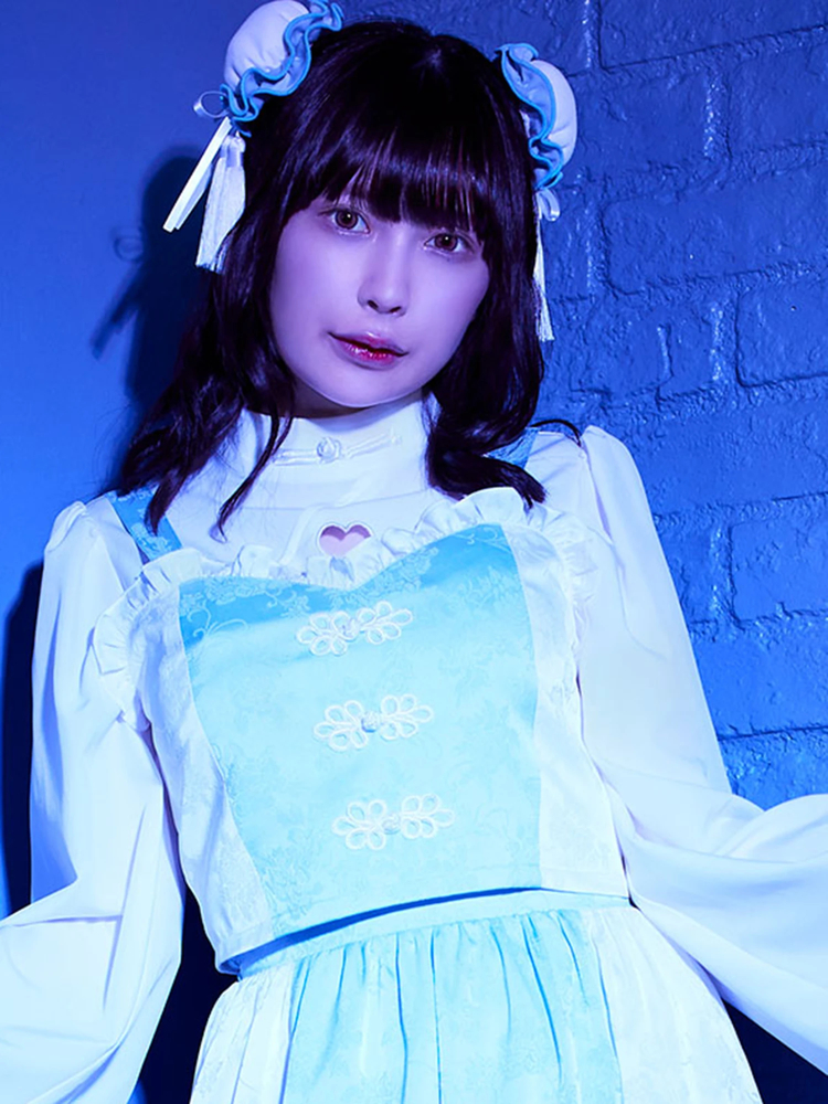 [完売品] Jamie エーエヌケー お嬢様ブラウス ブルー 青 チャイナビスチェ - Jamie エーエヌケー(ジェイミーエーエヌケー)のT