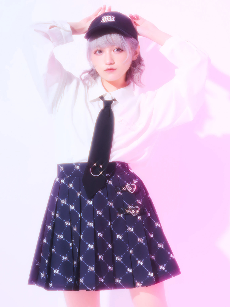 【美品】22AW✨Diagram モノグラムプリントプリーツスカート ロング丈 モノグラムプリントプリーツスカート - Jamie エーエヌケー
